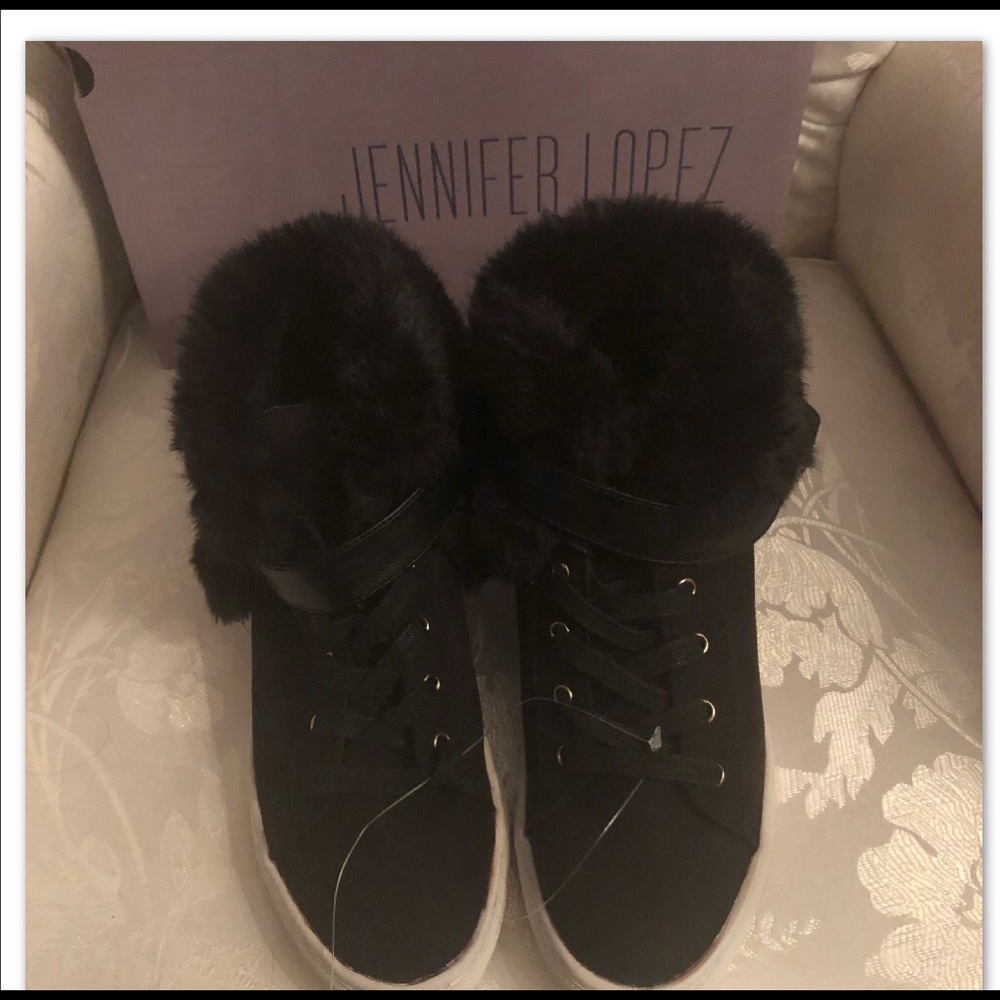 JLo JENNIFER LOPEZ WHITNEE FUR HIGHTOP SNEAKER - Picture 4 of 8